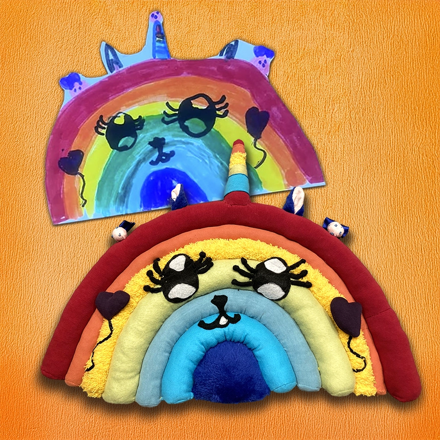 arco iris de juguete de diferentes telas