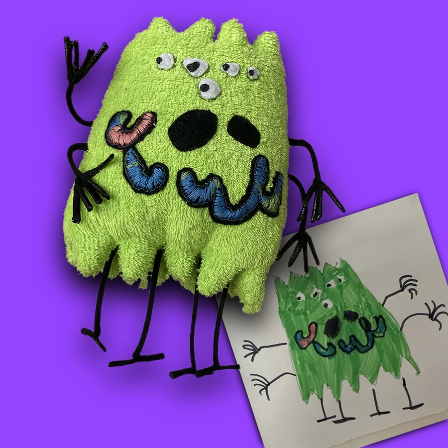 Monstruo verde de peluche